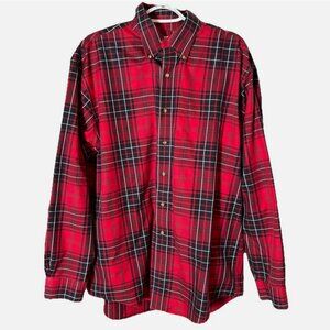 Brooks Brothers 346 Long Sleeve Dress Shirt Mens Large Red Plaid Button Down